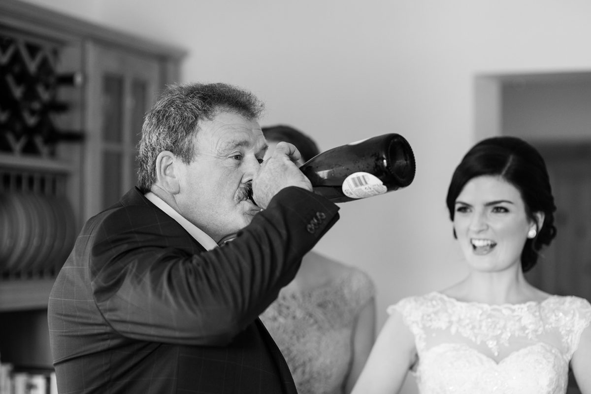 brides dad champagne toast drinks